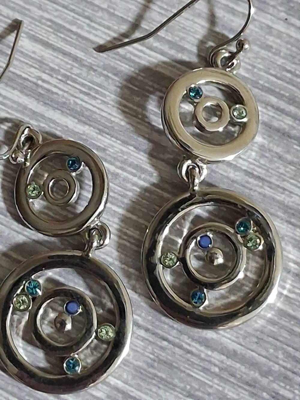 Lia Sophia Blue Cord Silver-Tone Triple Circle Necklace and Earring Set - Picture 5 of 10